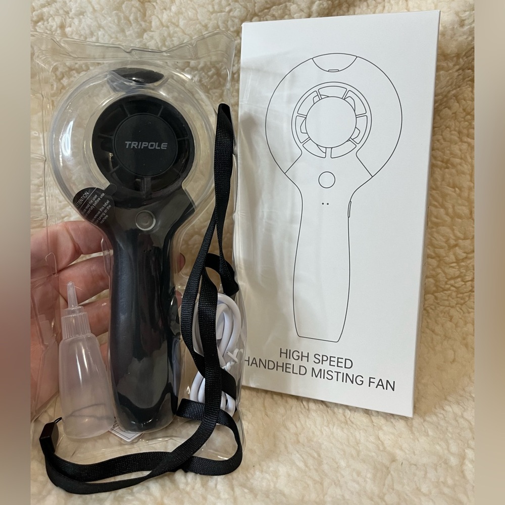 Tripole High Speed Handheld Misting Fan New
